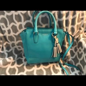 Teal coach handbag